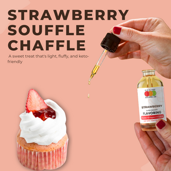 Low Carb Strawberry Souffle Chaffle Cake