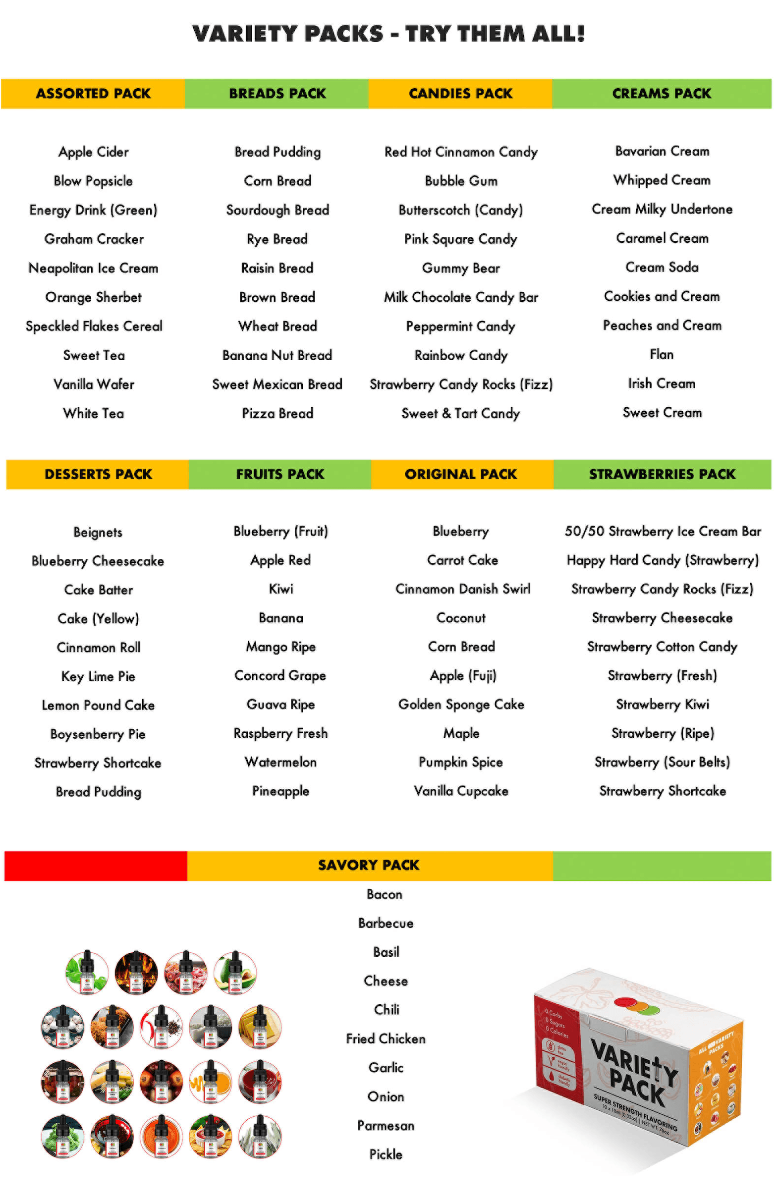 Variety Packs Water Soluble