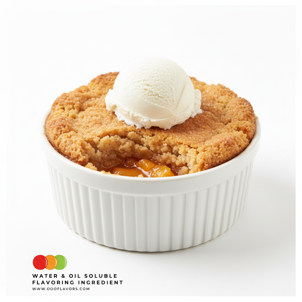 Peach Cobbler White Pleated Ramekin