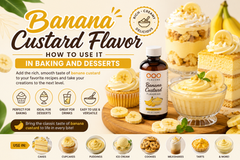 Banana custard flavor used in baking, cakes, pies, puddings, and desserts for a smooth creamy banana taste from OOOFlavors