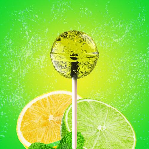 Lemon Mojito Lollipops recipe made with OOOFlavors flavor powder, refreshing citrus mint homemade candy pops