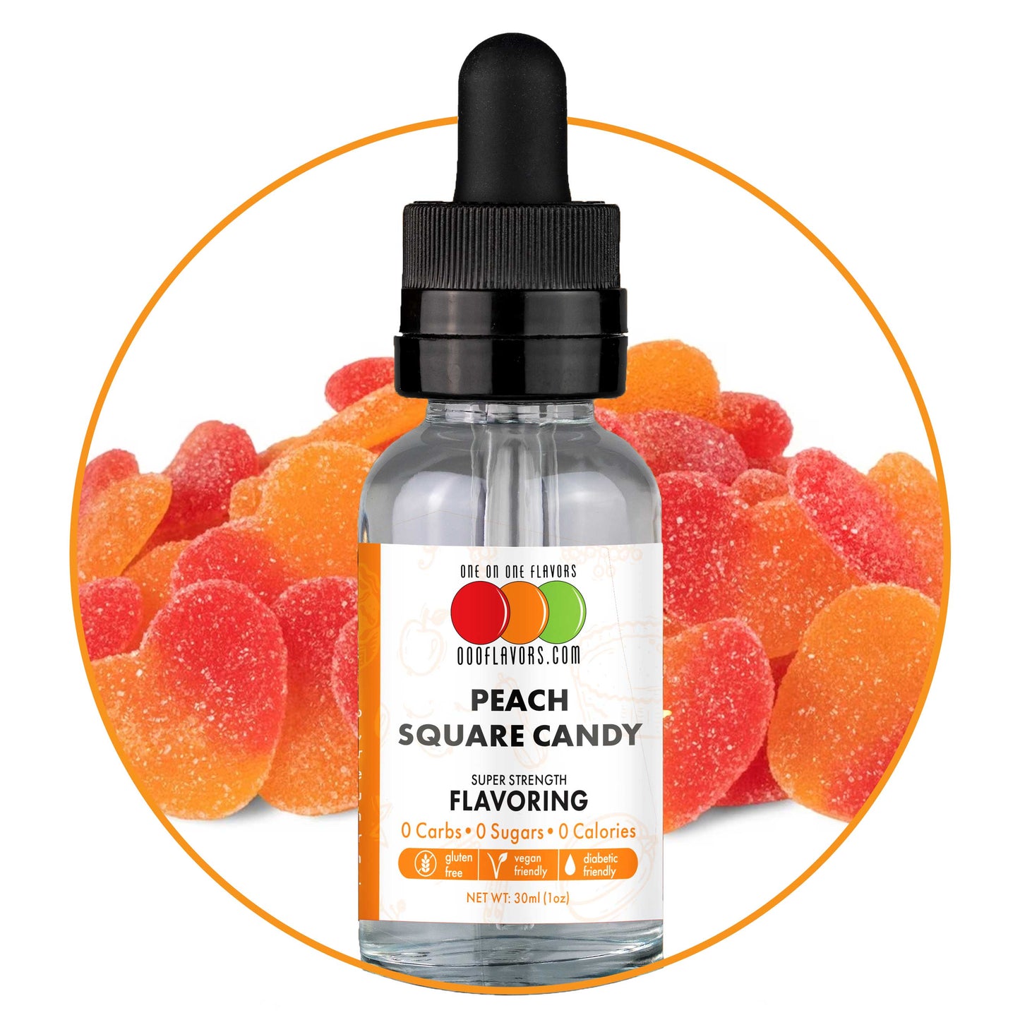 Peach Square Candy Type Flavored Liquid Concentrate