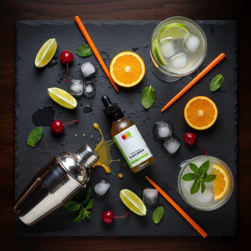 Cocktail & Liquor Flat Lay