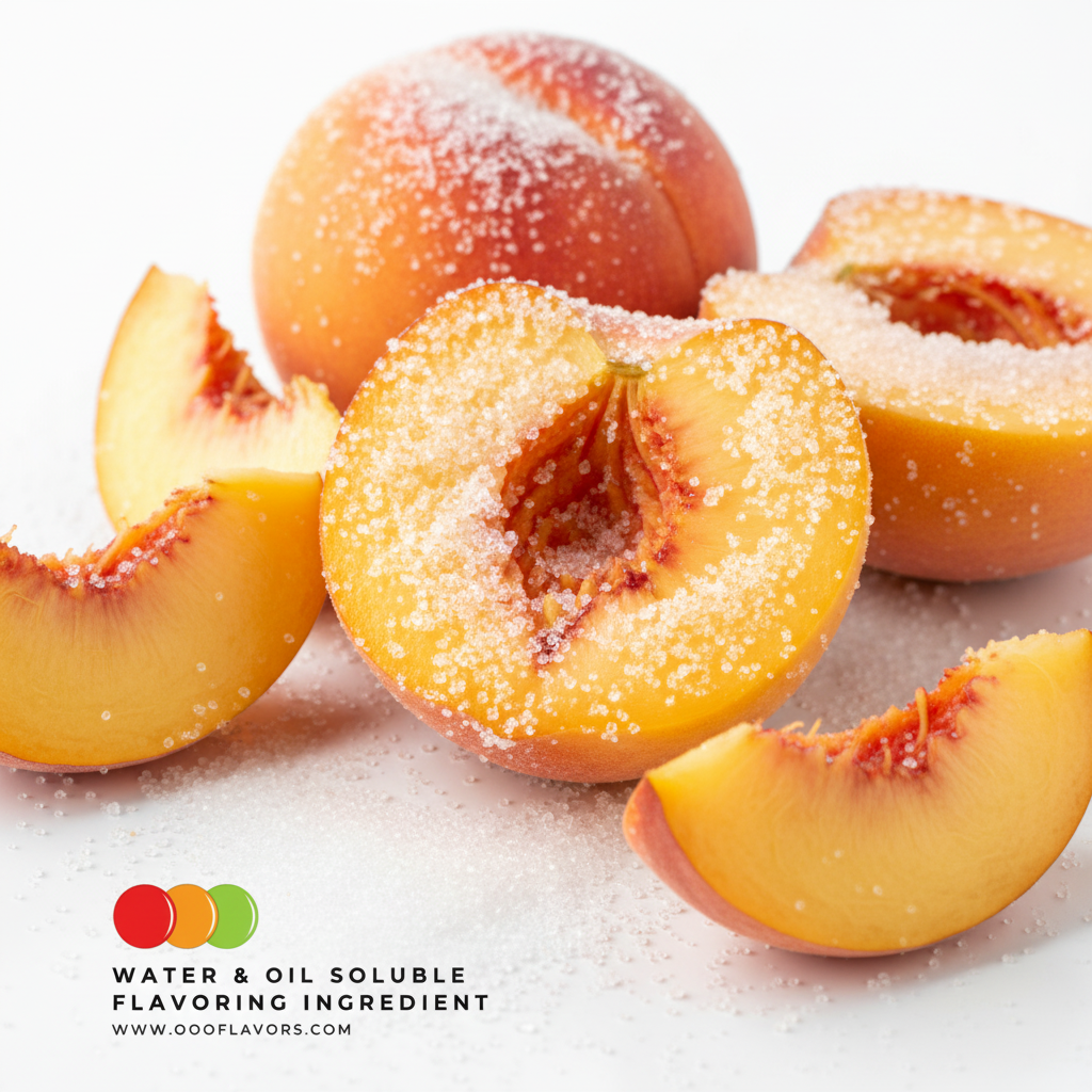OOOFlavors peach sweet flavoring with golden fruit sweetness and soft candy aroma notes