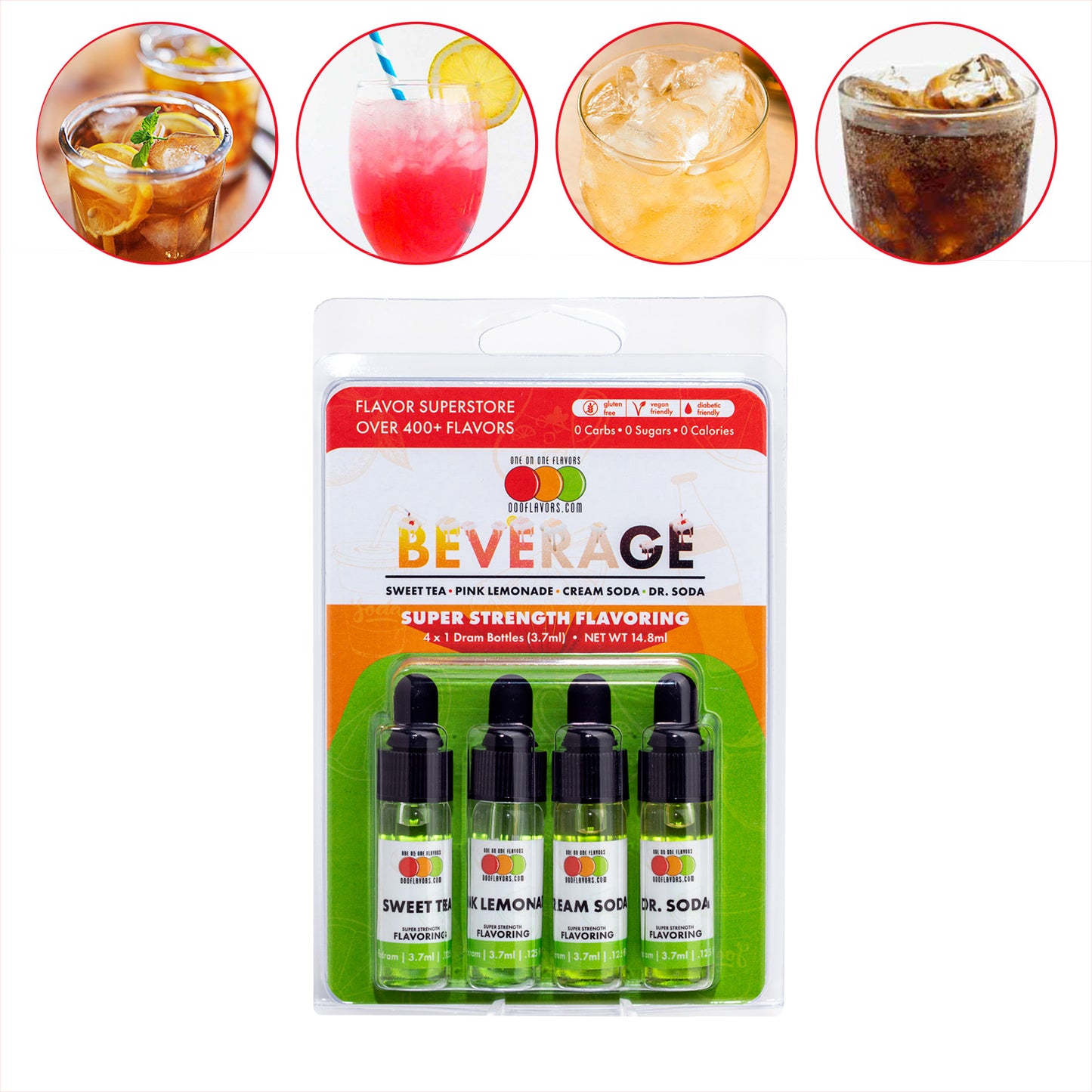KETO "Beverage" Flavor 4 Pack - Flavored Liquid Concentrate