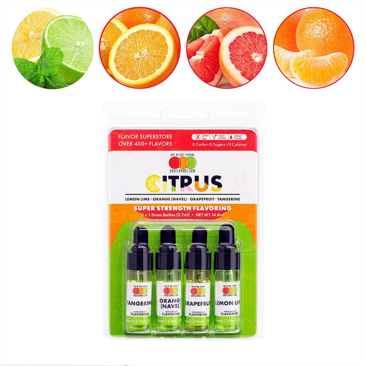 KETO "Citrus" Flavor 4 Pack - Flavored Liquid Concentrate