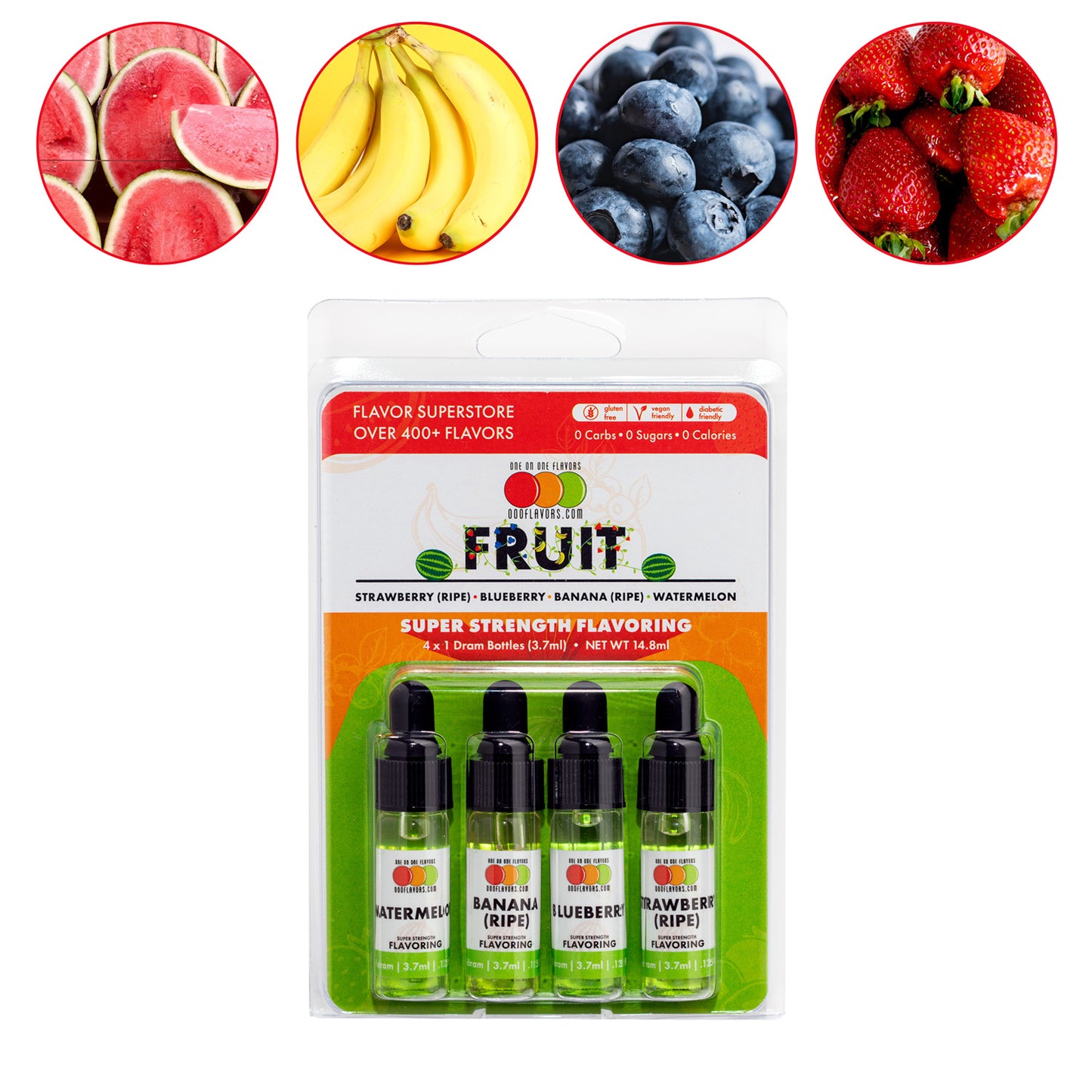 KETO "Fruit" Flavor 4 Pack - Flavored Liquid Concentrate
