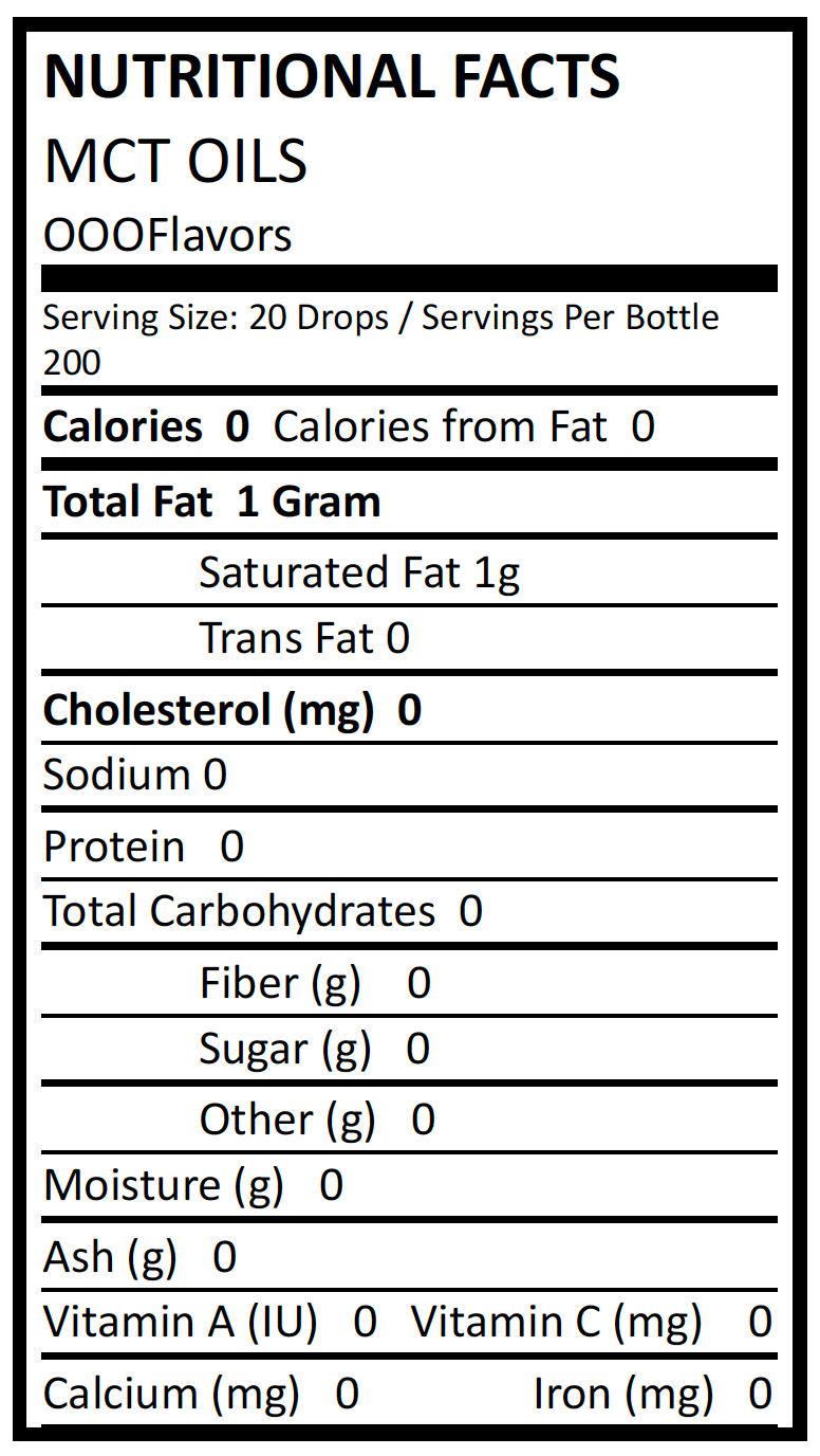 Natural Orange - MCT Concentrated Flavored Oil *Unsweetened*
