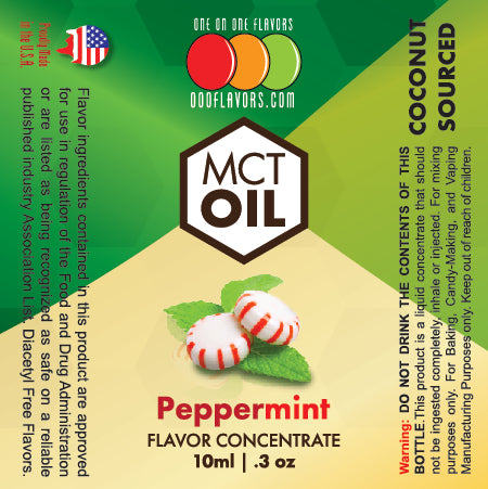 Natural Peppermint - MCT Concentrated Flavored Oil *Unsweetened*